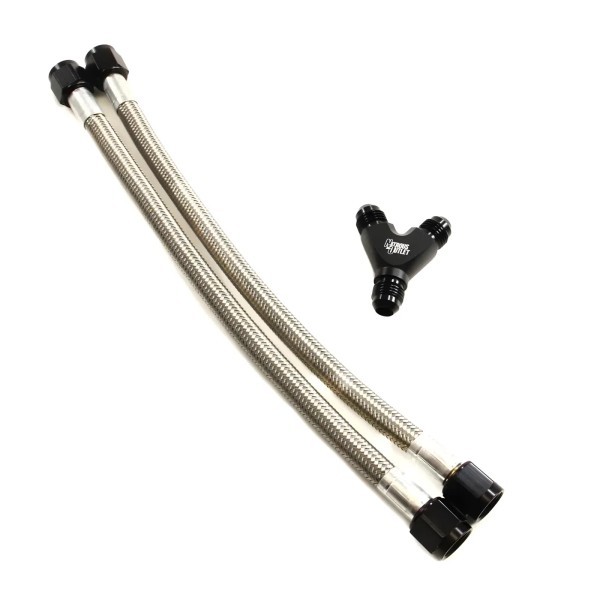 Nitrous Outlet Dual Bottle 8AN Feed Hose Kit - Two