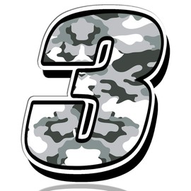 Biomar Labs® N 233 Car Motorcycle Vinyl Sticker Grey Camouflage Motorcycle Motocross Motorsport Racing Number Tuning 3
