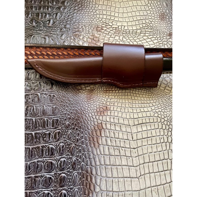Carl Thomas Leathers Custom Cross Draw Knife Sheath Fits Buck