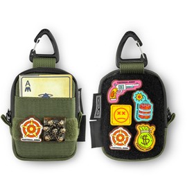 Tactical Geek Storage A6 Mini EDC Organizer - 2-Pocket Lightweight Premium 500D CORDURA Nylon Pouch for AirPod, Galaxy Bud, Earphone, Card, Tactical Molle, YKK Zipper, Backpack Accessories, Green