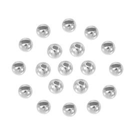 PATIKIL 3.3mm Fly Tying Tungsten Beads, 50 Pcs Tungsten Slotted Beads Tungsten Round Ball Beads for Jig Hooks Fishing Materials, Brass