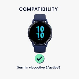 kwmobile Protective Film Compatible with Garmin vivoactive 5 / active 5 Screen Protector - 2x Smart Watch Protector Anti-Fingerprint
