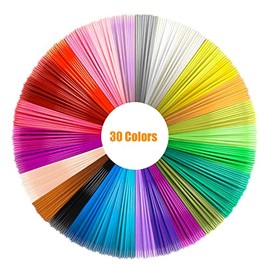 MOCOBO 3D Pen Filament Refills PLA, 30 Colors 1.75mm Each Color 16.4 Feet Total 492 Feet, 3D Priter Pen Filament for Most Intelligent 3D Pen & 3D Printer (20)