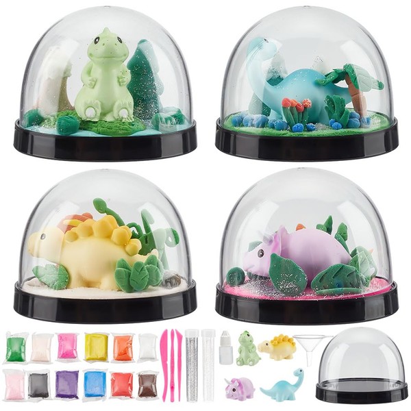 WEBEEDY Make Your Own Dinosaur Snow Globe Craft Kit DIY