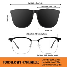 Sunglasses Over Normal Glasses, Sunglasses Attachment Glasses, Fashionable Clip-On Sunglasses, Unisex Clip On Sunglasses, Polarised Sunglasses Attachment for Driving, Outdoor Activities
