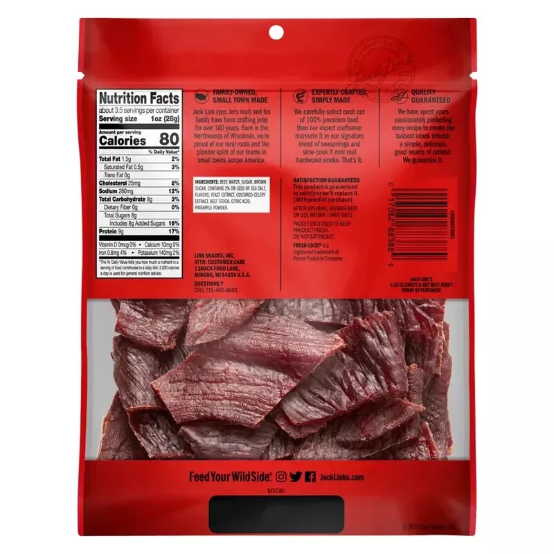 JACK LINK'S SWEET & HOT BEEF JERKY 3.25OZ, 3 PACK