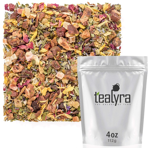 Tealyra - Lavender Peach Relief - Relaxing Wellness Herbal Loose Leaf Tea - Calming - Digestive - Perfect Evening Drink - All Natural - Caffeine Free - 112g (4-ounce)