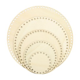 PATIKIL 5 Sizes Crochet Basket Bottom, 1 Set Round Blank Crochet Knitting Wooden Base for DIY Craft Weaving Basket Making Supplies Home Decoration