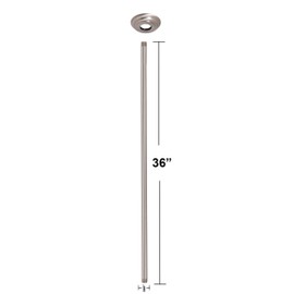 Westbrass 1/2" IPS x 36" Ceiling Mounted Shower Arm with Flange, Satin Nickel, D3636A-07