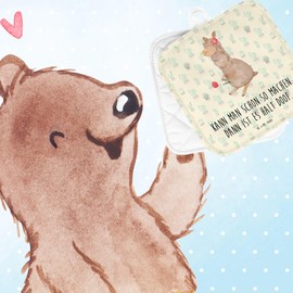 Mr. & Mrs. Panda Set of 2 Pot Holders Alpaca Flower - Gift, Pot Coaster, Lama, Oven Glove, Pot Holder Set, Funny Pot Holder