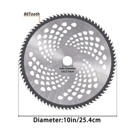 CZS 10" x 80T Carbide Tip Brush Cutter Blades Premium Stainless Steel Trimmer Head with Universal Adapter Kit for Cutter, Trimmer, Weed Eater (2 Pack)