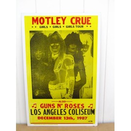Vintage Motley Crue Tour Poster 1987, LA Coliseum