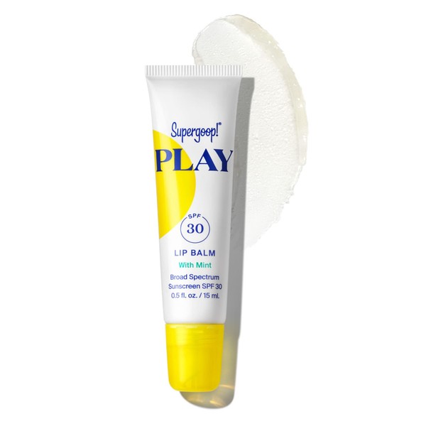 Supergoop! PLAY Lip Balm SPF 30 with Mint, 0.5 fl oz - Reef-Friendly, Broad Spectrum SPF Lip Balm with Hydrating Honey, Shea Butter & Sunflower Seed Oil - Clean Ingredients - Great for Active Days