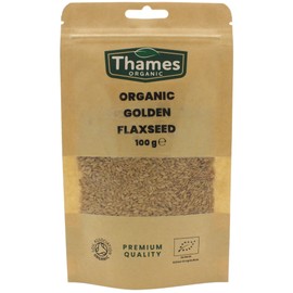 Organic Golden Flaxseed, Linseed -100g High Fiber, High in Protein, Omega-3s, non-GMO, 100% Natural, Vegan, No Additives or Preservatives, Raw, Superfood – Thames Organic