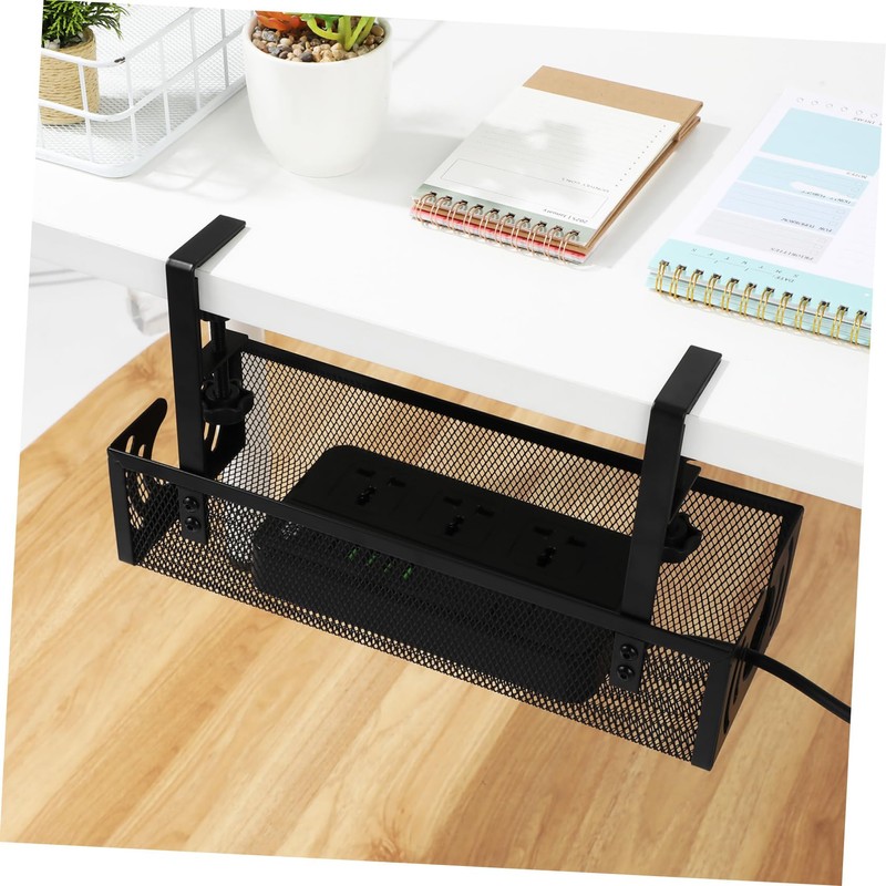 TEHAUX 1 Set Under Desk Cable Tray Wire Organizer with