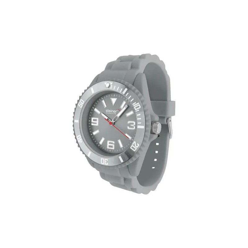Reloj De Dama Steiner Sport Bubblegum 38mm Caratula Metálica Gris