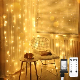 suddus Curtain Lights for Bedroom, 300 Led 9.8x9.8ft Hanging String Lights Outdoor, Fairy Curtain Lights Indoor for Christmas, Dorm, Wall, Backdrop, Window, Wedding, Party, Brithday Decor, Warm White