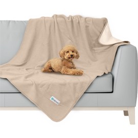 PetAmi Waterproof Dog Blanket for Extra Large Pets Dogs Cats, Large Pet Couch Cover Protector for Furniture, Reversible Washable Soft Fleece Cat Blanket for Bed Couch Sofa, 60x80 (Taupe/Beige)