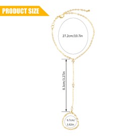 Mikovivi Gold Hand Chain, Shiny Bracelet Finger Ring Bracelets Women Fashion Dainty Jewelry Accessories for Festivals Parties Weddings Supply Christmas Valentines Gift