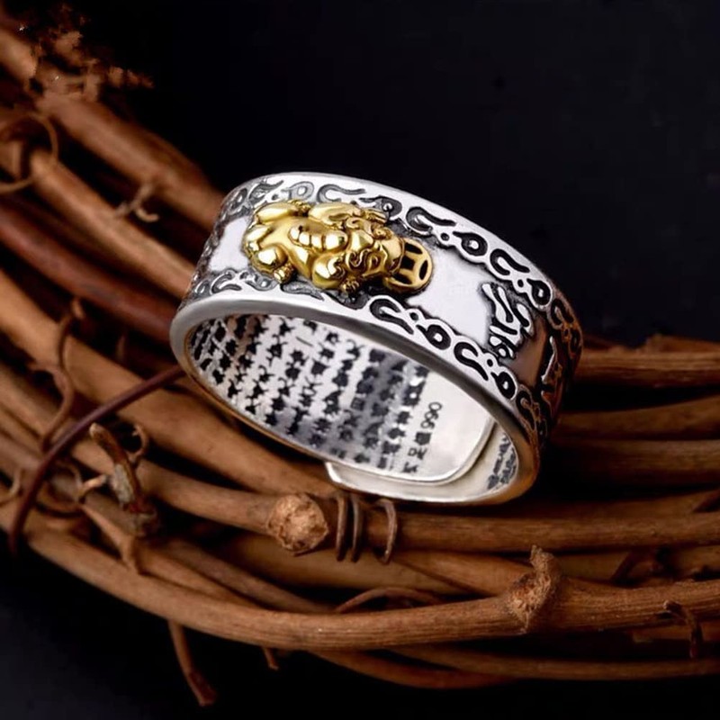 Feng Shui Pixiu Ring - Silver Adjustable Lucky Jewelry for