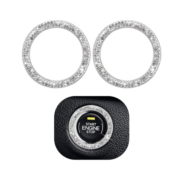 Gasedin Gasedin 2 PCS Car Engine Start Stop Decoration Ring,