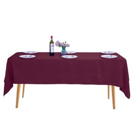 Ascoza 2pack 60x102 Inch Burgundy Rectangular Tablecloth 6 Feet Table Cloth in Polyester Fabric for Wedding/Banquet/Restaurant/Parties