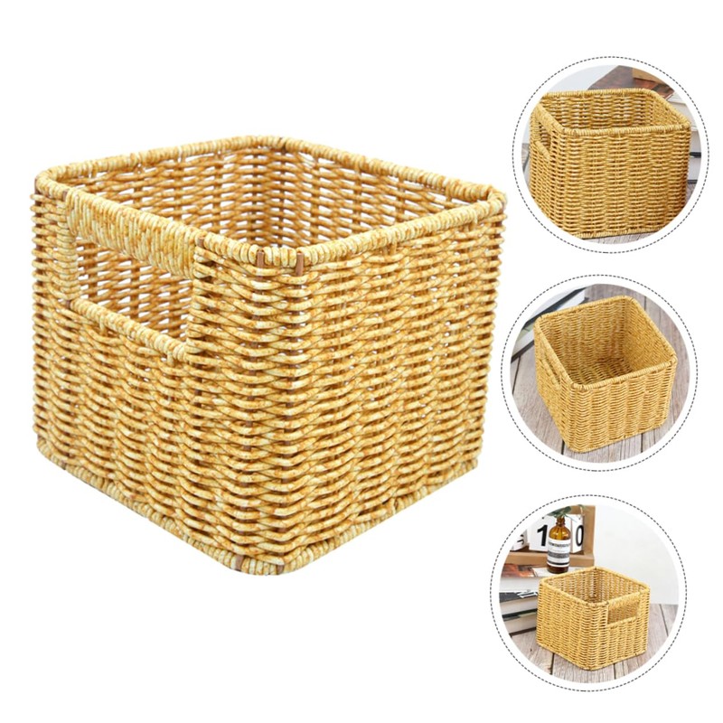 VILLFUL Elegant Desktop Basket Woven Storage Basket for Office Kitchen