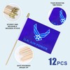 HSQCEZ 12Pcs Small USA Air Force Wings Flags on Wooden