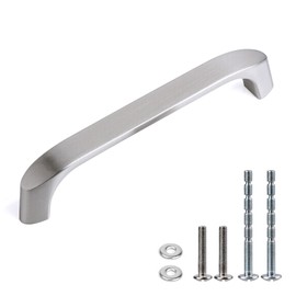 WEAVERBIRD 2PCS Solid Cabinet Pulls, Drilled Spacing 96mm Silver Brushed Pulls, Bar Pulls, Kitchen Handles, Drawer Knobs, Cupboard Door Pulls Made of zinc, with M4 Furniture Screws
