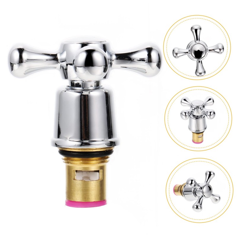 DOITOOL Cross Arm Faucet Handle Tap Head Replacement 2pcs Handle