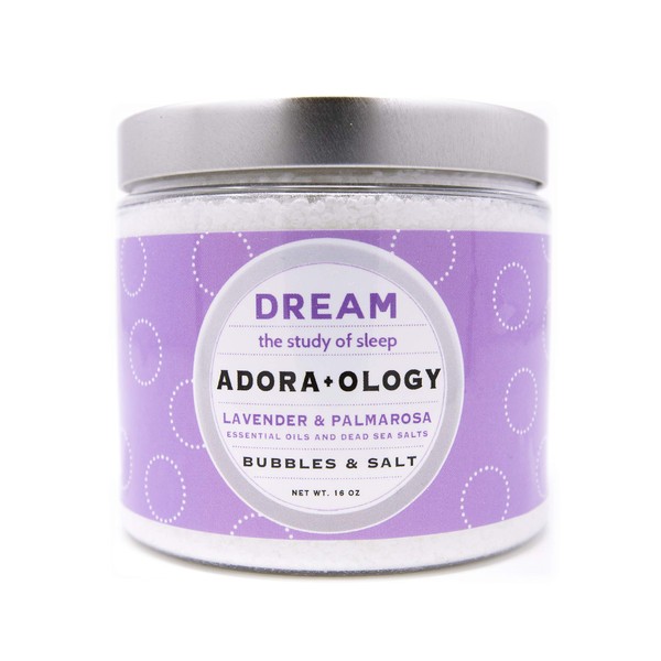 Dream Best Adora+Ology Aromatherapy Bubbles and Bath Salt, Lavender Palmarosa Bubble Bath, Epsom Salt and Skin Moisturizer Infused with Essential Oils