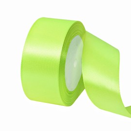 Satin Ribbon Luminous Green 40 mm, 22 m Decoration for Presents, Gift Ribbon, Wide Bow Ribbon, Fabric Ribbon for Dress, Wedding, Christening and Birthday Gifts, Decorative Ribbon for Gift Packaging