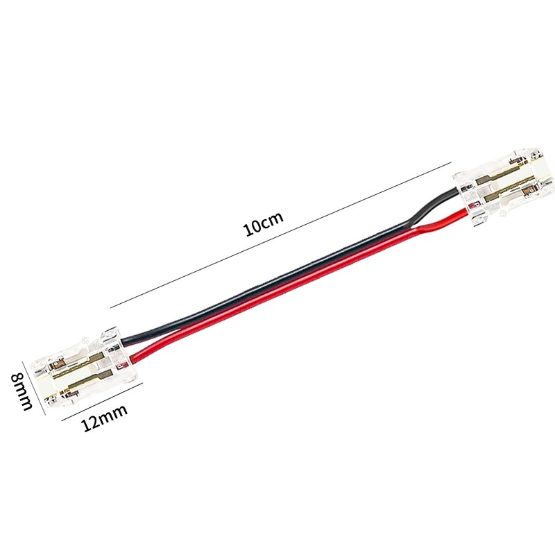 Clearhill 8mm 2Pin 10Pcs Press-in Assembly COB led Strip connectors,Ultra