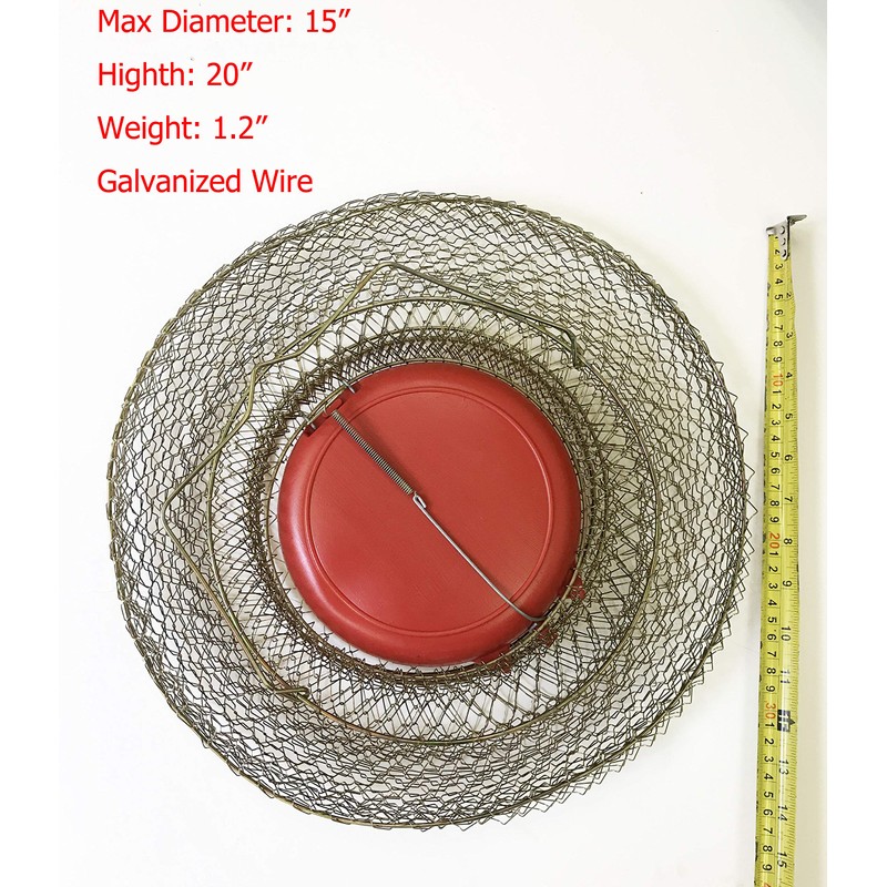 KUFA Floatable Galvanized Steel Wire Fish Basket with Float (Large