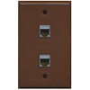 RiteAV CAT 6A Shielded 2 Port Wall Plate Single Gang