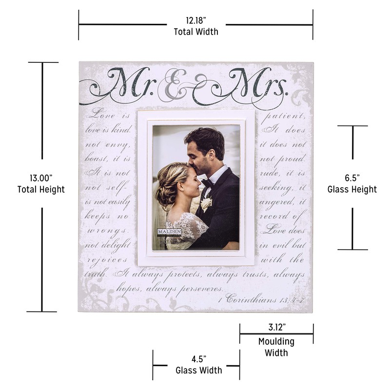 Malden International Designs Silkscreened Corinthians Verse Mr & Mrs Wood