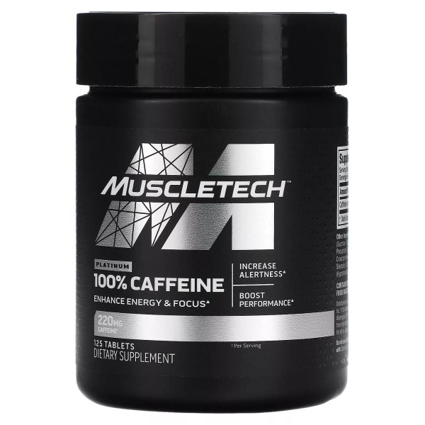 MuscleTech Platinum 100% Caffeine, 220 mg, 125 Tablets