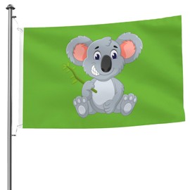 KOSPOGO Double-Sided Cute Koala Holding a Tree Branch Flag Durable Outdoor 5x8 Ft Flag Banners Patio Indoor Decorative Flags Funny 5by8 Home Party Flags