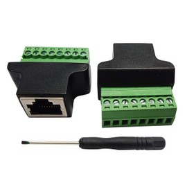 zdyCGTime RJ45 Female Plug to 8P 8C Female Bolt Screw Type terminals Ethernet Net Network Plug Cable for AV CCTV UTP DVR Cat5 Cat5e Cat6 Cat7 in-Line Coupler 300V 8A(2 Pack/F)