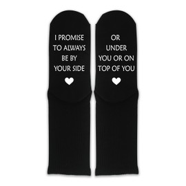ANYEMW Anniversary Valentines Day Birthday Romantic Gifts For Wife Girlfriend Boyfriend, Novelty Socks For Men Women, 1 Pairs. (By your side, Cotton)