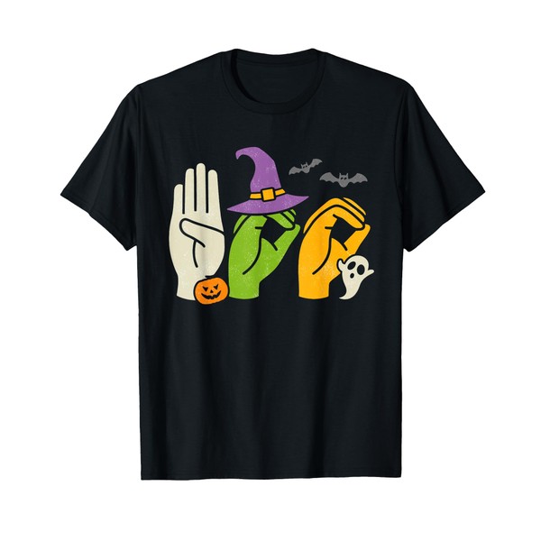 Boo Hands American Sign Language Pride ASL Halloween Witch T-Shirt