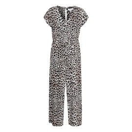 b.young BYMMMJOELLA Women's Jumpsuit One-Piece V-Neck Regular Fit, Black Leo Mix (202956)