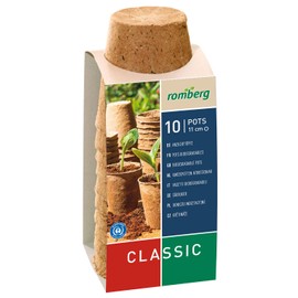 Romberg Classic Cultivation Pots Round Diameter 11 cm (Pack of 10, Biodegradable, Peat-Free, Easy to Use) 10091102