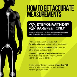 Professional 25 Metrics Smart Scale for Body Weight with BMI, Body Fat, Muscle Mass, Digital Weight Composition Scale Body Fat Percentage Mass, Bluetooth, Apple Health Compatible Fitness App, 400lb