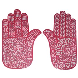 Stylesindia Self-Adhesive Arabiac Design Henna Tattoos Stencils for Henna Tattooing DIY Pack of 2 Stencils (Small) (Small Palm-07)