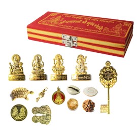 GRI9 Energized Shri Sri Dhan Laxmi- Kuber Bhandari Yantram Box For Good Luck Wealth and Generate A Source of Income for You Prosperity | Diwali Puja Box (Large Box)