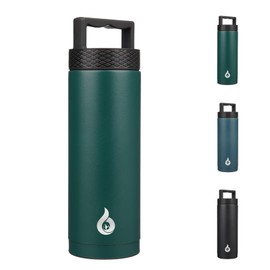 BJPKPK Insulated Water Bottles, Dishwasher Safe 18 oz Water Bottle with Handle, Leakproof BPA Free Water Jug, Stainless Steel Water Bottle for Sports, Army Green