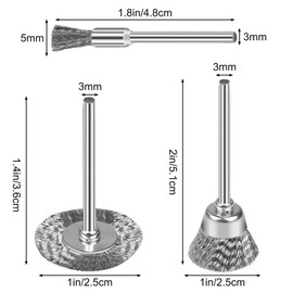45 Wire Brush Set, Cup Brush, Drill, Stainless Steel Brush for Drill, Polishing, Grinding, Cleaning (Stainless Steel)