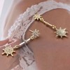 Aneneiceera Boho Crystal North Star Earrings Gold Cz Star Drop