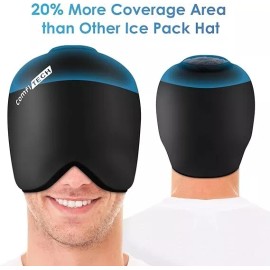 ComfiTECH Head Ice Pack Wrap Cold Cap Cooling Gel Hat, Medium